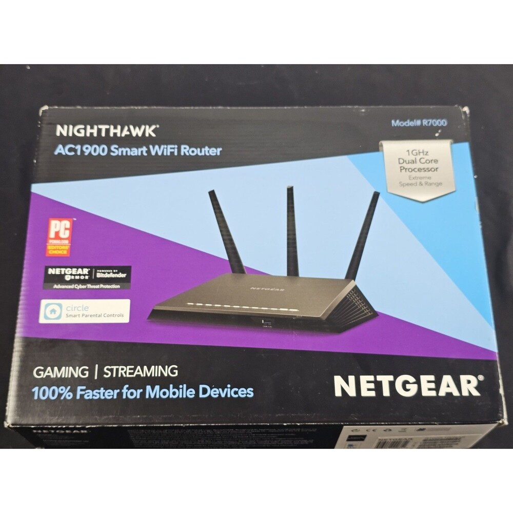 NETGEAR Nighthawk R7000 AC1900 Dual-Band WiFi Router - Picture 2 of 9